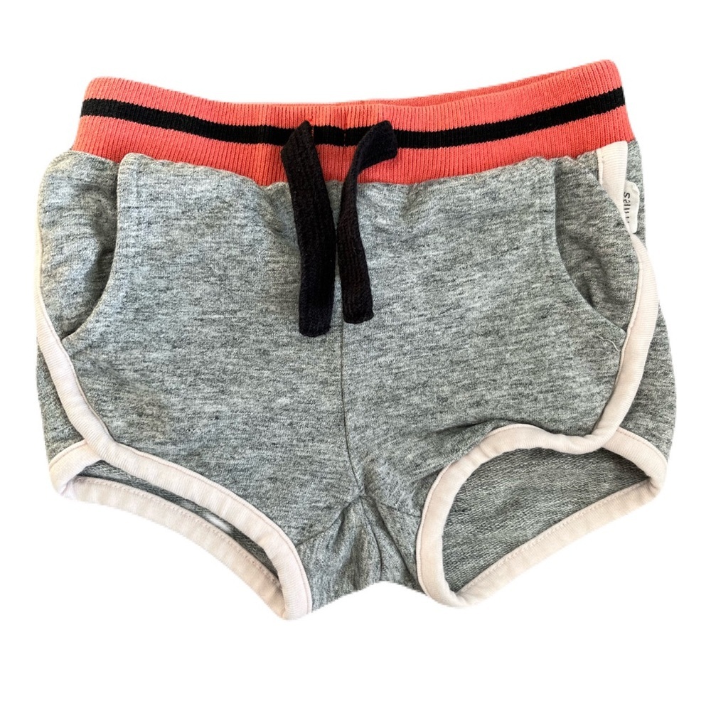 Miles The Label Coral & Grey Athletic Shorts with Elastic Waistband